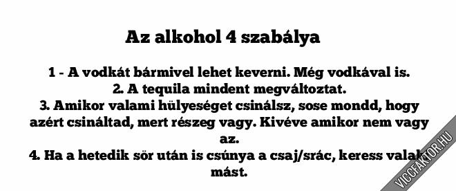 Az alkohol 4 szablya