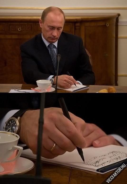 Putyin jegyzetel